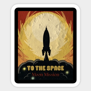 Space Plane Go to the Moon Sticker